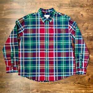 St. Johns Bay Long Sleeve Plaid Button Down Men’s Shirt Classic Fit Size XL